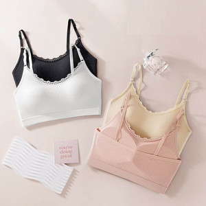 Топ трикотажный с кружевом ALINA 